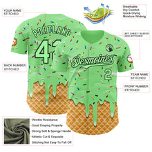 Загрузить изображение в средство просмотра галереи, Custom Pea Green-Black Ice Cream Waffle Foodie Dessert Authentic Baseball Jersey