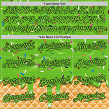 Charger l'image dans la galerie, Custom Aurora Green-Black Ice Cream Waffle Foodie Dessert Authentic Baseball Jersey
