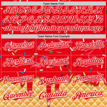 Load image into Gallery viewer, Custom Fire Red-White Ice Cream Waffle Foodie Dessert Authentic Baseball Jersey