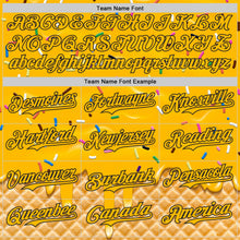 Charger l'image dans la galerie, Custom Gold-Black Ice Cream Waffle Foodie Dessert Authentic Baseball Jersey