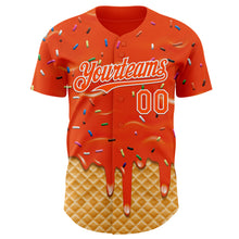 Загрузить изображение в средство просмотра галереи, Custom Orange-White Ice Cream Waffle Foodie Dessert Authentic Baseball Jersey