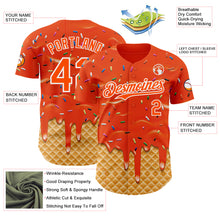 Загрузить изображение в средство просмотра галереи, Custom Orange-White Ice Cream Waffle Foodie Dessert Authentic Baseball Jersey