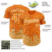 Charger l'image dans la galerie, Custom Bay Orange-White Ice Cream Waffle Foodie Dessert Authentic Baseball Jersey