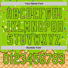 Загрузить изображение в средство просмотра галереи, Custom Neon Green-Black Ice Cream Waffle Foodie Dessert Authentic Baseball Jersey