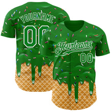 Load image into Gallery viewer, Custom Grass Green-White Ice Cream Waffle Foodie Dessert Authentic Baseball Jersey