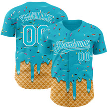 Charger l'image dans la galerie, Custom Lakes Blue-White Ice Cream Waffle Foodie Dessert Authentic Baseball Jersey