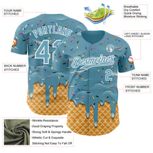 Load image into Gallery viewer, Custom Shadow Blue-White Ice Cream Waffle Foodie Dessert Authentic Baseball Jersey