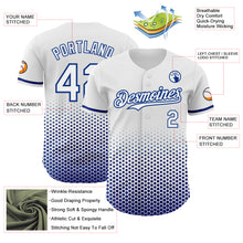 Charger l'image dans la galerie, Custom White-Royal Geometric Hexagonal Dot Gradient Authentic Baseball Jersey