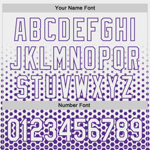 Charger l'image dans la galerie, Custom White-Purple Geometric Hexagonal Dot Gradient Authentic Baseball Jersey