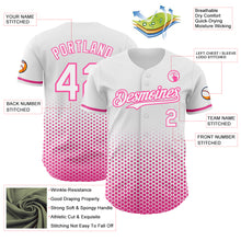 Charger l'image dans la galerie, Custom White-Pink Geometric Hexagonal Dot Gradient Authentic Baseball Jersey