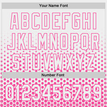 Charger l'image dans la galerie, Custom White-Pink Geometric Hexagonal Dot Gradient Authentic Baseball Jersey