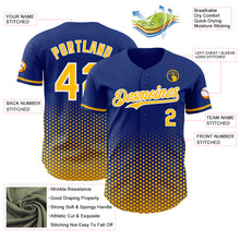 Charger l'image dans la galerie, Custom Royal Gold-White Geometric Hexagonal Dot Gradient Authentic Baseball Jersey
