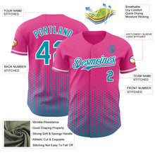Charger l'image dans la galerie, Custom Pink Teal-White Geometric Hexagonal Dot Gradient Authentic Baseball Jersey