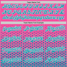 Charger l'image dans la galerie, Custom Pink Teal-White Geometric Hexagonal Dot Gradient Authentic Baseball Jersey