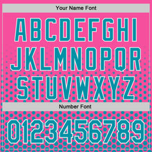 Charger l'image dans la galerie, Custom Pink Teal-White Geometric Hexagonal Dot Gradient Authentic Baseball Jersey