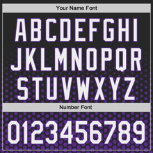 Charger l'image dans la galerie, Custom Black White-Purple Geometric Hexagonal Dot Gradient Authentic Baseball Jersey