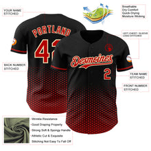 Charger l'image dans la galerie, Custom Black Red-Cream Geometric Hexagonal Dot Gradient Authentic Baseball Jersey