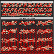 Charger l'image dans la galerie, Custom Black Red-Cream Geometric Hexagonal Dot Gradient Authentic Baseball Jersey