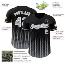 Charger l'image dans la galerie, Custom Black Gray-White Geometric Hexagonal Dot Gradient Authentic Baseball Jersey