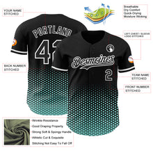 Charger l'image dans la galerie, Custom Black Ice Blue-White Geometric Hexagonal Dot Gradient Authentic Baseball Jersey