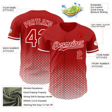 Charger l'image dans la galerie, Custom Red-White Geometric Hexagonal Dot Gradient Authentic Baseball Jersey