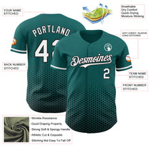 Charger l'image dans la galerie, Custom Teal White-Black Geometric Hexagonal Dot Gradient Authentic Baseball Jersey