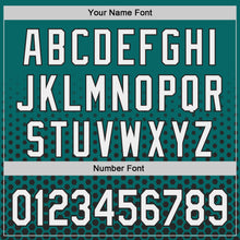 Charger l'image dans la galerie, Custom Teal White-Black Geometric Hexagonal Dot Gradient Authentic Baseball Jersey
