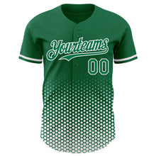 Charger l'image dans la galerie, Custom Kelly Green-White Geometric Hexagonal Dot Gradient Authentic Baseball Jersey