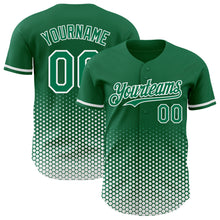Charger l'image dans la galerie, Custom Kelly Green-White Geometric Hexagonal Dot Gradient Authentic Baseball Jersey