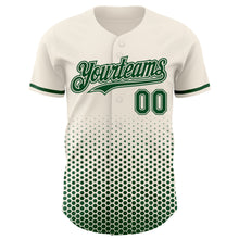 Charger l'image dans la galerie, Custom Cream-Green Geometric Hexagonal Dot Gradient Authentic Baseball Jersey