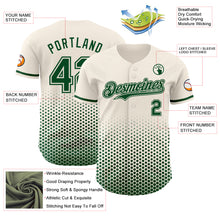 Charger l'image dans la galerie, Custom Cream-Green Geometric Hexagonal Dot Gradient Authentic Baseball Jersey