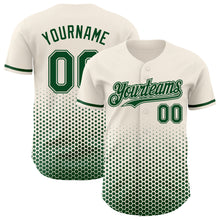 Charger l'image dans la galerie, Custom Cream-Green Geometric Hexagonal Dot Gradient Authentic Baseball Jersey