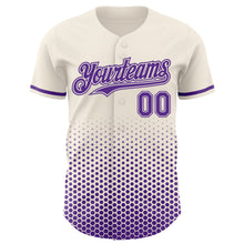 Charger l'image dans la galerie, Custom Cream-Purple Geometric Hexagonal Dot Gradient Authentic Baseball Jersey
