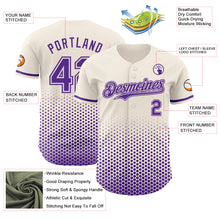 Charger l'image dans la galerie, Custom Cream-Purple Geometric Hexagonal Dot Gradient Authentic Baseball Jersey