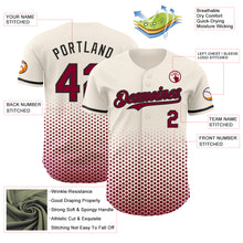 Charger l'image dans la galerie, Custom Cream Maroon-Black Geometric Hexagonal Dot Gradient Authentic Baseball Jersey