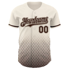 Charger l'image dans la galerie, Custom Cream-Brown Geometric Hexagonal Dot Gradient Authentic Baseball Jersey