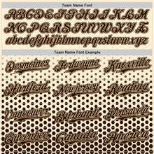 Charger l'image dans la galerie, Custom Cream-Brown Geometric Hexagonal Dot Gradient Authentic Baseball Jersey
