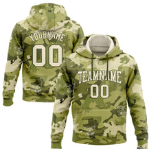 Load image into Gallery viewer, Custom Stitched Camo Cream-Olive 3D Skull Fashion Sports Pullover Sweatshirt Hoodie