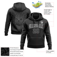 Load image into Gallery viewer, Custom Stitched Black White 3D Skull Fashion Sports Pullover Sweatshirt Hoodie
