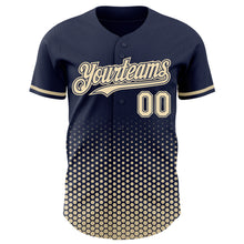 Charger l'image dans la galerie, Custom Navy-Cream Geometric Hexagonal Dot Gradient Authentic Baseball Jersey