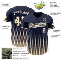 Charger l'image dans la galerie, Custom Navy-Cream Geometric Hexagonal Dot Gradient Authentic Baseball Jersey