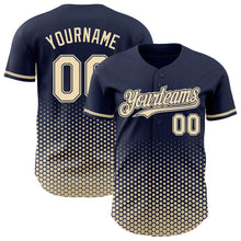 Charger l'image dans la galerie, Custom Navy-Cream Geometric Hexagonal Dot Gradient Authentic Baseball Jersey