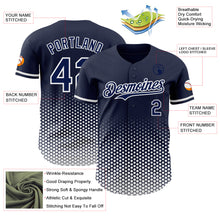 Charger l'image dans la galerie, Custom Navy-White Geometric Hexagonal Dot Gradient Authentic Baseball Jersey