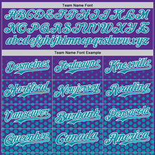 Charger l'image dans la galerie, Custom Purple Teal-White Geometric Hexagonal Dot Gradient Authentic Baseball Jersey
