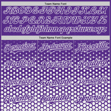 Charger l'image dans la galerie, Custom Purple-White Geometric Hexagonal Dot Gradient Authentic Baseball Jersey