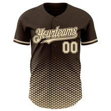 Charger l'image dans la galerie, Custom Brown-Cream Geometric Hexagonal Dot Gradient Authentic Baseball Jersey