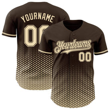 Charger l'image dans la galerie, Custom Brown-Cream Geometric Hexagonal Dot Gradient Authentic Baseball Jersey