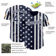 Laden Sie das Bild in den Galerie-Viewer, Custom Navy-White USA Flag Patriotic Split Stars and Stripes Authentic Baseball Jersey