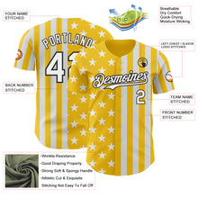 Load image into Gallery viewer, Custom Yellow White-Black USA Flag Patriotic Split Stars and Stripes Authentic Baseball Jersey