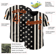 Laden Sie das Bild in den Galerie-Viewer, Custom Black Cream-Orange USA Flag Patriotic Split Stars and Stripes Authentic Baseball Jersey